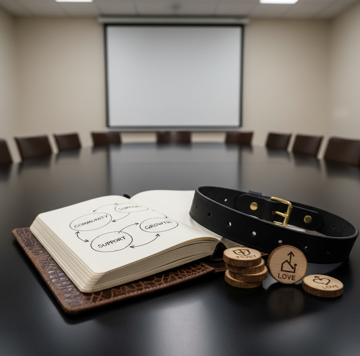 Deaf Leather Fraternity split section image